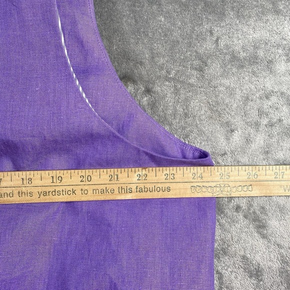 Talbots Vest Womens Sz 20W Purple Linen Belted Lapel Lined Sleeveless Blazer NWT - Picture 8 of 10